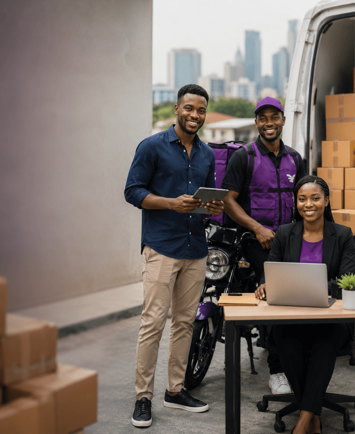 Logistics team coordinating deliveries