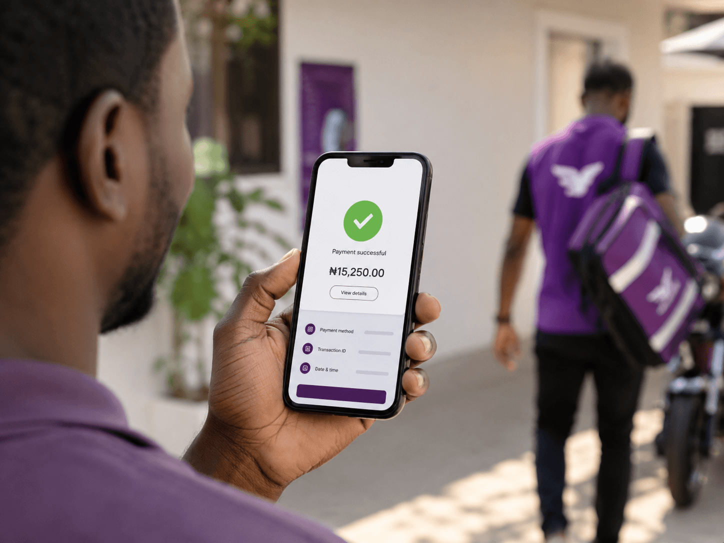 Secure mobile payment for a delivery